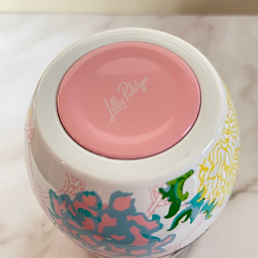 Lilly Pulitzer Stemless Wine Coffee Steel Travel Tumbler 12oz Cup Lilly Garden - Picture 6 of 8